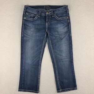 Silver Jeans Womens 29 Blue‎ Aiko Capri Medium Wash Denim